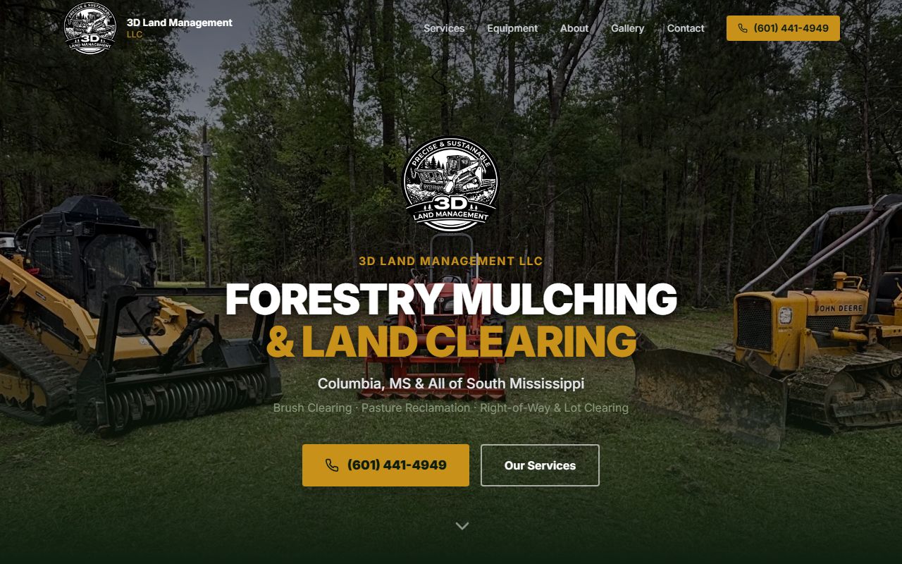 3D Land Management website homepage